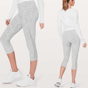 Lululemon Train times crop high‎ Rise leggings Space ice gray
